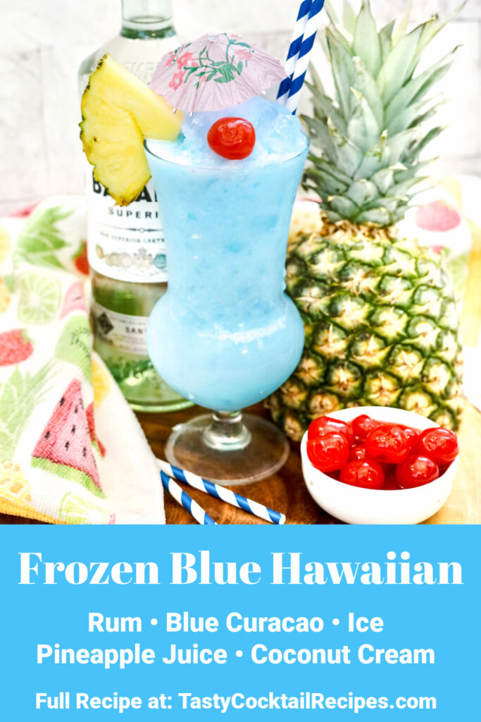Frozen Blue Hawaiian Cocktail, Pinterest image