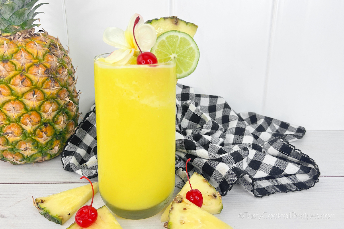 rum & pineapple frozen cocktail.
