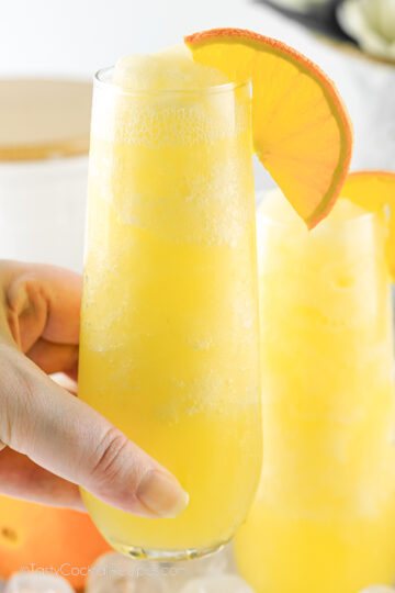 frozen mimosa in hand.
